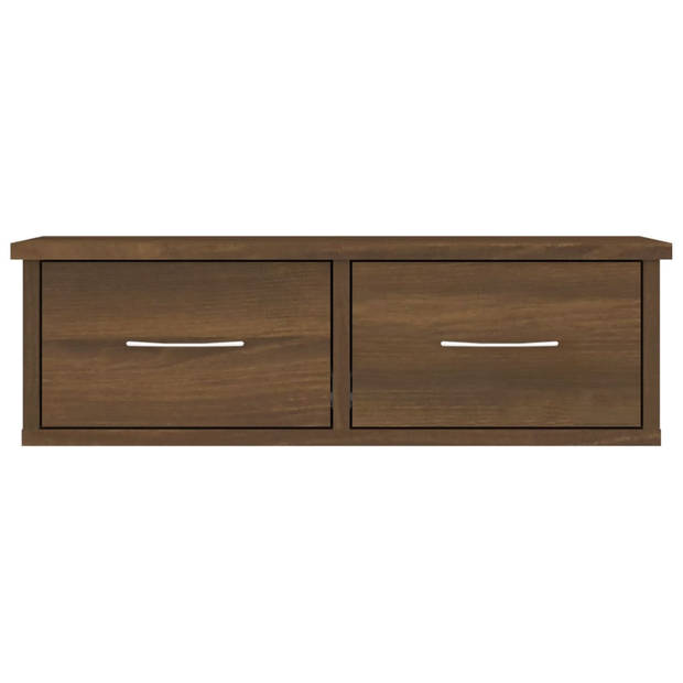 The Living Store Zwevende TV-kast - 60 x 26 x 18.5 cm - Bruineiken - Bewerkt hout