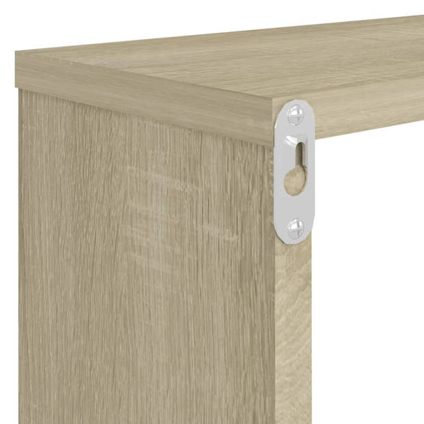 vidaXL Wandschappen kubus 4 st 80x15x26,5 cm bewerkt hout sonoma eiken