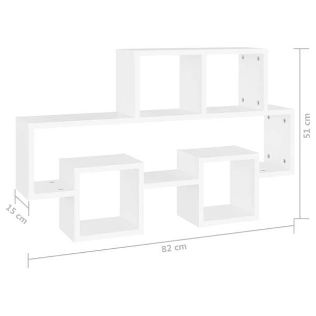The Living Store Wandplank Auto - Opbergoplossing - 82 x 15 x 51 cm - Wit