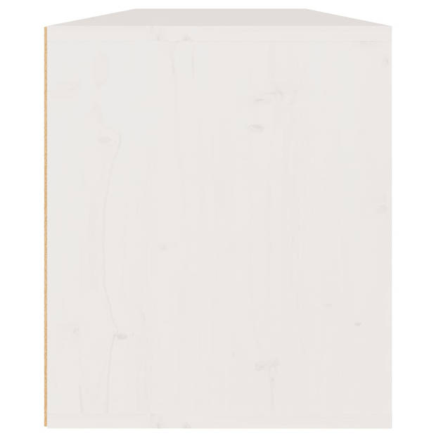 vidaXL Wandkasten 2 st 60x30x35 cm massief grenenhout wit