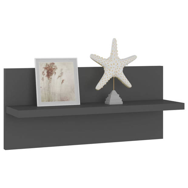 The Living Store Wandschap - Wandplanken - 40 x 11.5 x 18 cm - Grijs