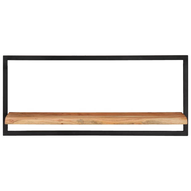 The Living Store Houten Wandschappen - Boekenplank - 80x25x35cm - Massief Acaciahout