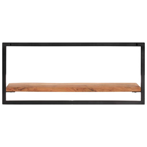 The Living Store Houten Wandschappen - Boekenplank - 80x25x35cm - Massief Acaciahout