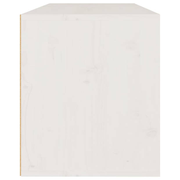 vidaXL Wandkast 80x30x35 cm massief grenenhout wit