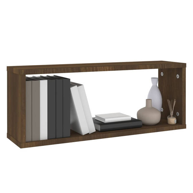 The Living Store Kubuswandschap Bruineiken 60 x 15 x 23 cm - Praktisch bewerkt hout