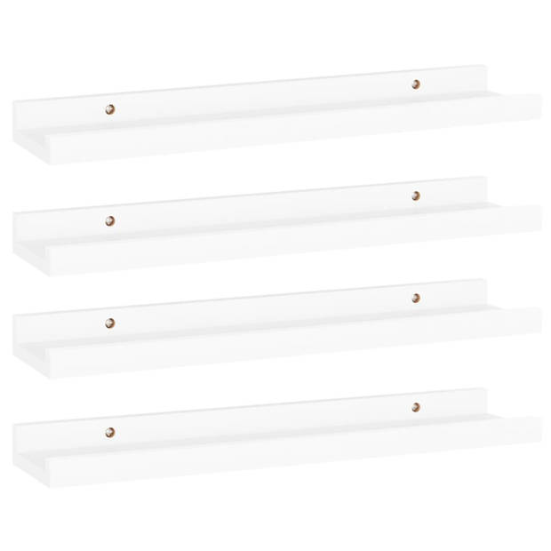 The Living Store Wandschap - MDF - 40 x 9 x 3 cm - Wit