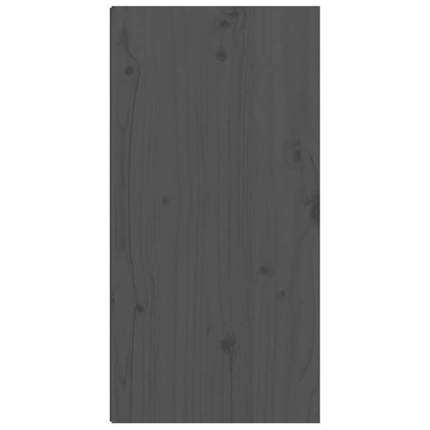 The Living Store Wandkast - Massief grenenhout - 30x30x60 cm - Grijs - Set van 2