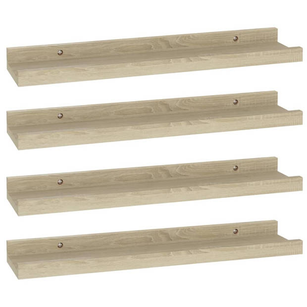 The Living Store Wandschap - Sonoma eiken - MDF - 40 x 9 x 3 cm