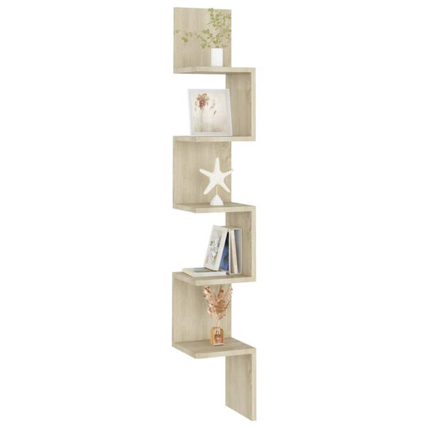 The Living Store Schap - Hangende plank - 20x20x127.5 cm - Sonoma eiken - Montage vereist