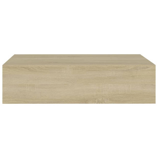 vidaXL Wandschappen 2 st met lade 40x23,5x10 cm MDF eikenkleurig