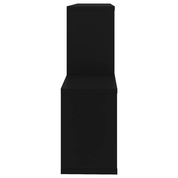 The Living Store wandplank - zwart - 100x18x53 cm - stevig en stabiel