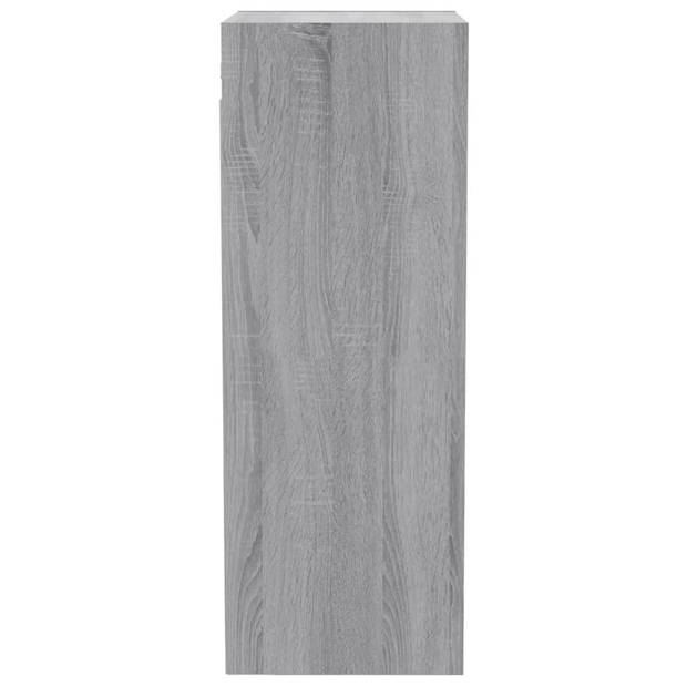 The Living Store Wandkast Grey Sonoma Eiken - 34.5 x 32.5 x 90 cm - Stevig bewerkt hout