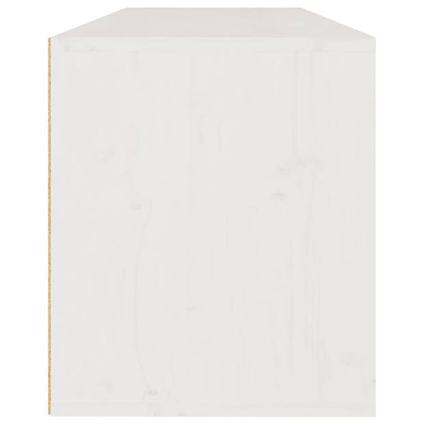 vidaXL Wandkast 100x30x35 cm massief grenenhout wit