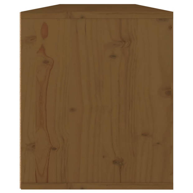 The Living Store Wandkast - Hangende kasten - Massief grenenhout - 60 x 30 x 35 cm (B x D x H) - Honingbruin