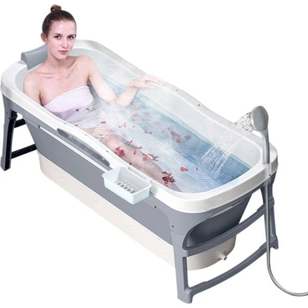 LIFEBATH - Opvouwbaar bad - Mobiele badkuip - Inklapbare zitbad - Incl. badkussen - 143 x 60 x 58 cm