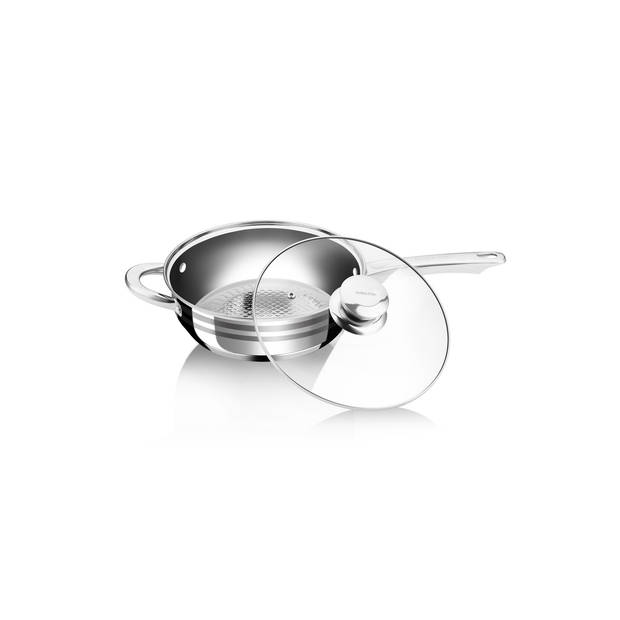 Maison & Kitchen - Kookpannen - Pannenset inductie 12-delig - Glazen Deksel - RVS Pan - Steelpan - Koekenpan - PFAS-vrij