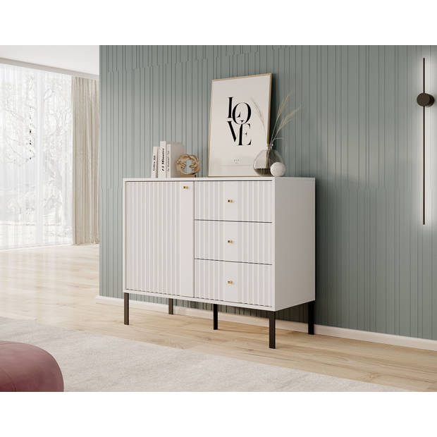 Meubella Dressoir Kaylan - Wit - 100 cm