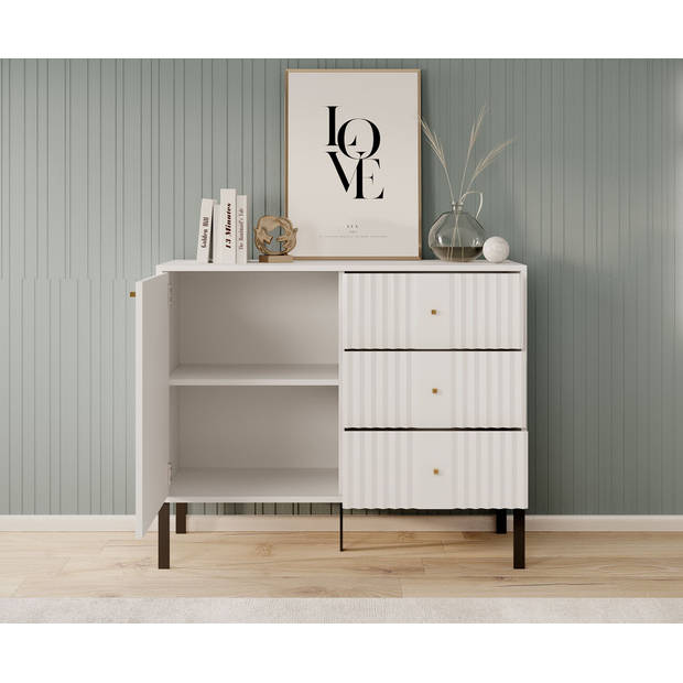 Meubella Dressoir Kaylan - Wit - 100 cm