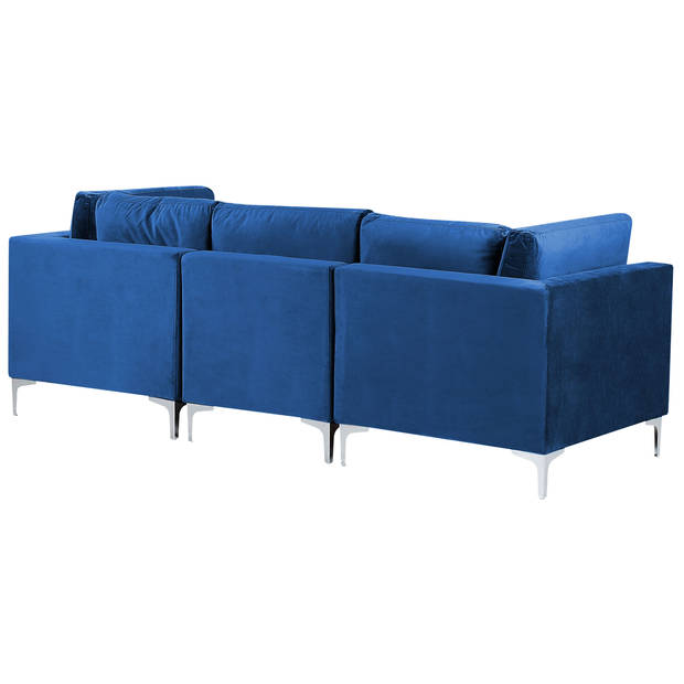 Beliani EVJA - Modulaire Sofa-Blauw-Fluweel