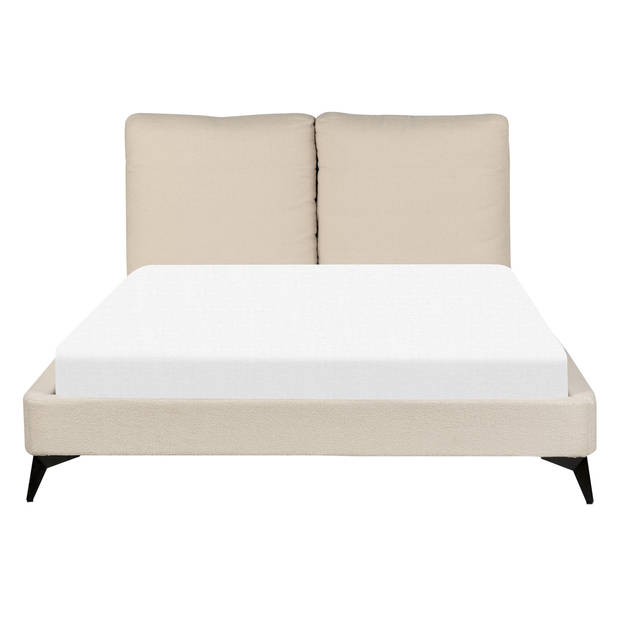 Beliani MELLE - Tweepersoonsbed-Beige-Bouclé