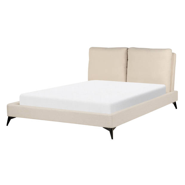 Beliani MELLE - Tweepersoonsbed-Beige-Bouclé