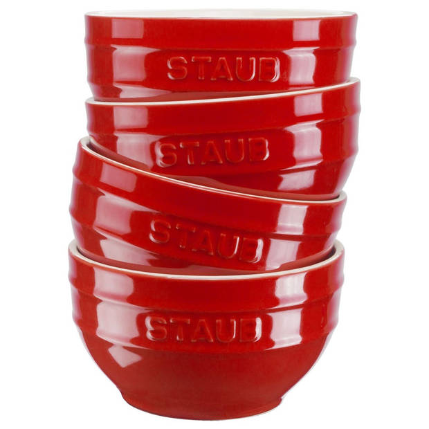 Staub 40508-146-0 kommen - set van 4 - rood - 14 cm