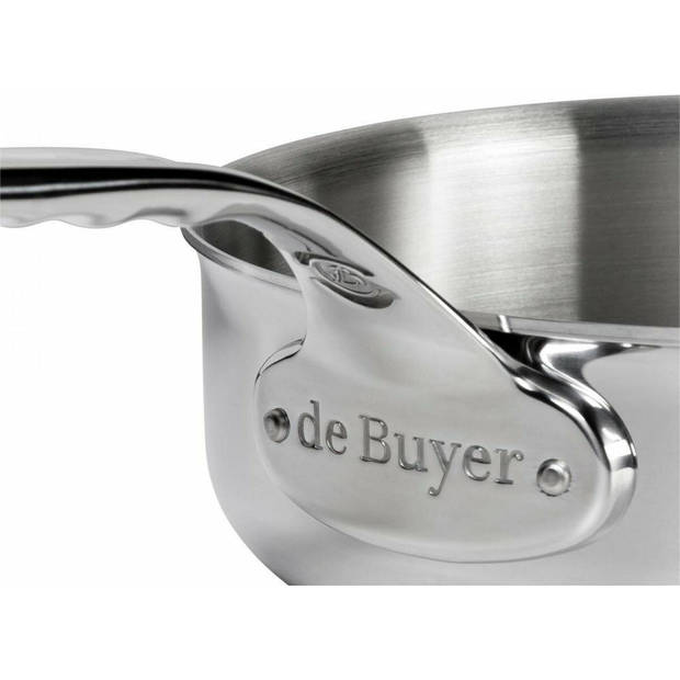 De Buyer Affinity steelpan - zilver - deksel - Ø 16 cm