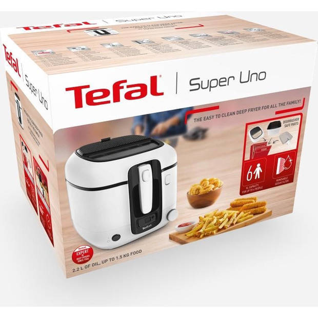 Tefal Super Uno 3140 frituurpan - koude zonde - timer - wit/zwart - 2.2 L - 1800 W