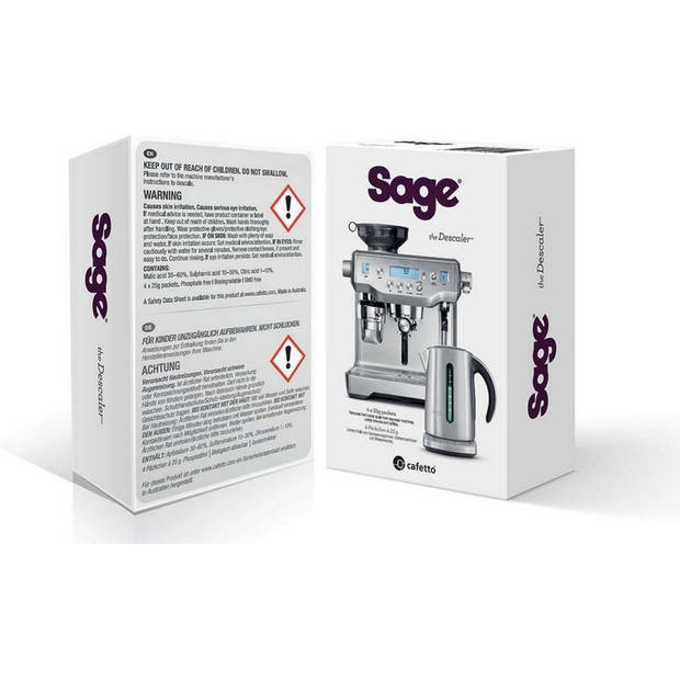 Sage The Desclaer ontkalker - 4x 10 gram zakjes - voor koffieautomaten/espressomachines/waterkokers