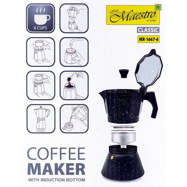 Maestro MR-1667-6 koffiezetapparaat - zwart - 6 kopjes