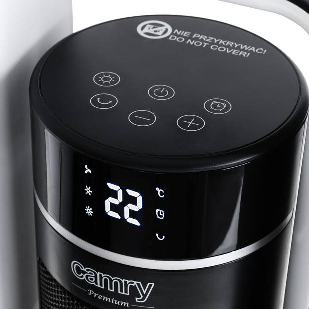 Camry CR 7745 keramische torenventilator - verwarming - zwart/wit - afstandsbediening - 1500 W - 2200 W