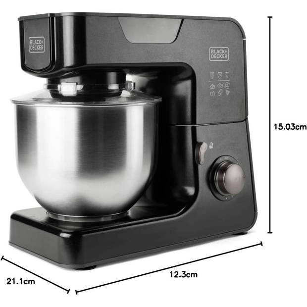 Black & Decker BXKM1001E foodprocessor - zwart - 5.2 L - 1000 W