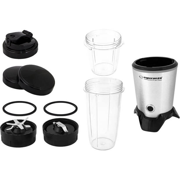 Esperanza EKM028 smoothie blender - 1000 W - zwart - met To Go beker