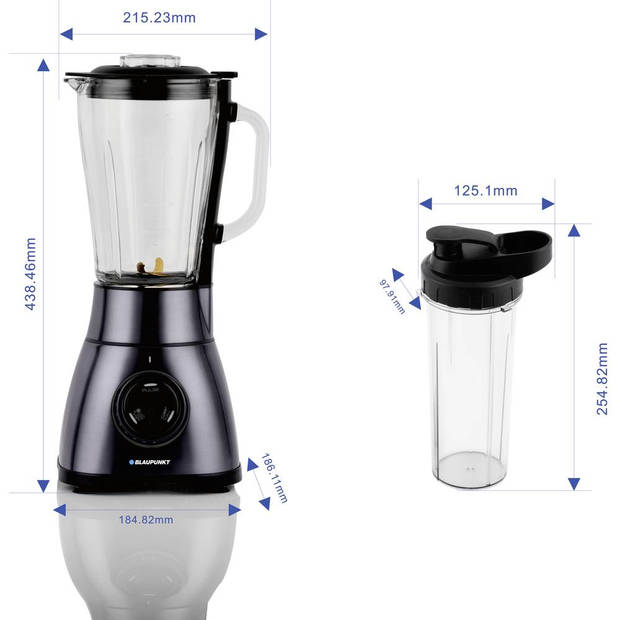 Blaupunkt TBG801 blender - zwart - 1500 W - 1.75 L