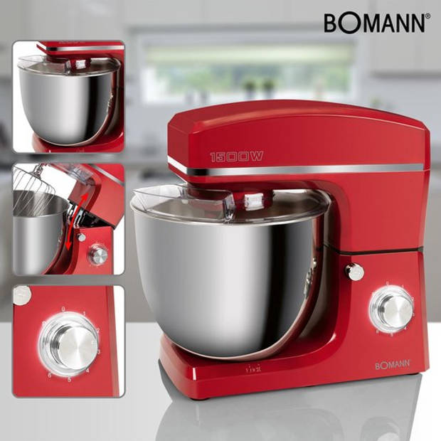 Bomann KM 6036 CB keukenmachine - 1500 W - 10 L - rood