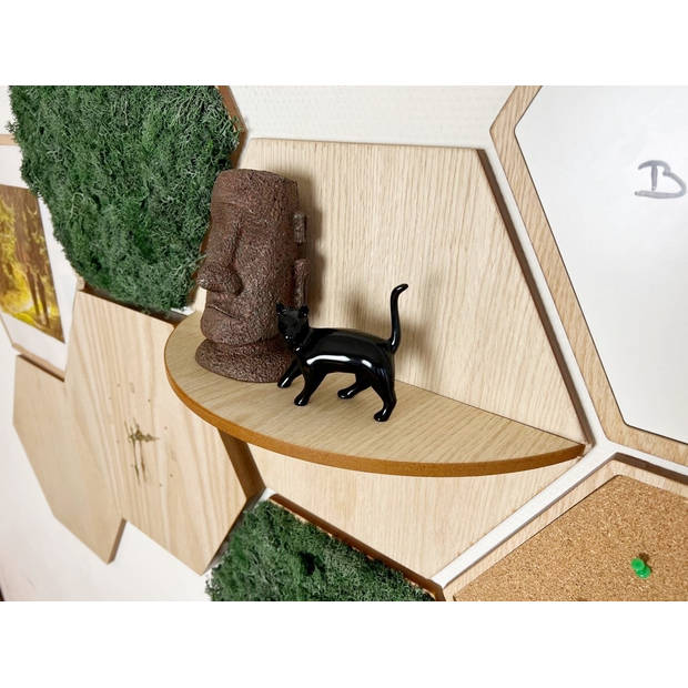 MiMi Innovations Naturel Hexagon Wanddecoratie - Artistiek Modulair Ontwerp, Perfect voor Moderne Huizen, 32x37x1cm
