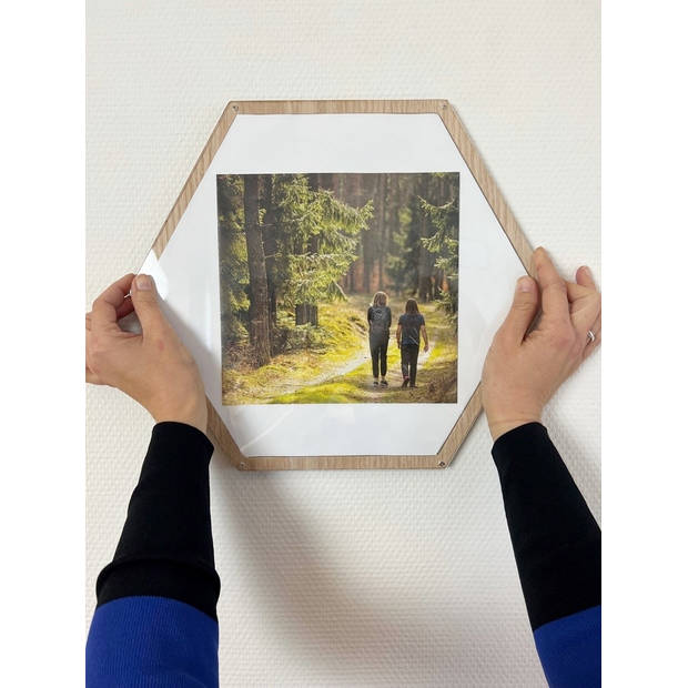 MiMi Innovations Hexagon Fotolijst Wandmodule - Toon Dierbare Herinneringen met een Moderne Twist, 32x37x1cm