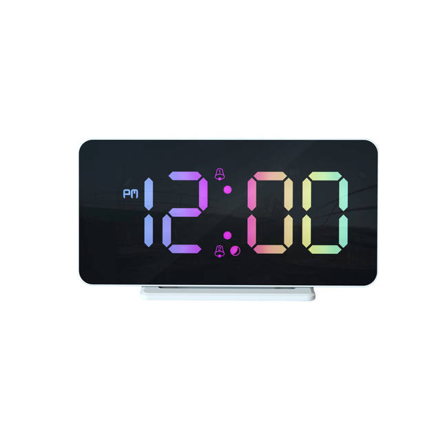 Caliber Caliber Slimline - Wekker - Digitale Klok - Slaapkamer - Twee alarmen - Groot Meerkleurig Display - USB