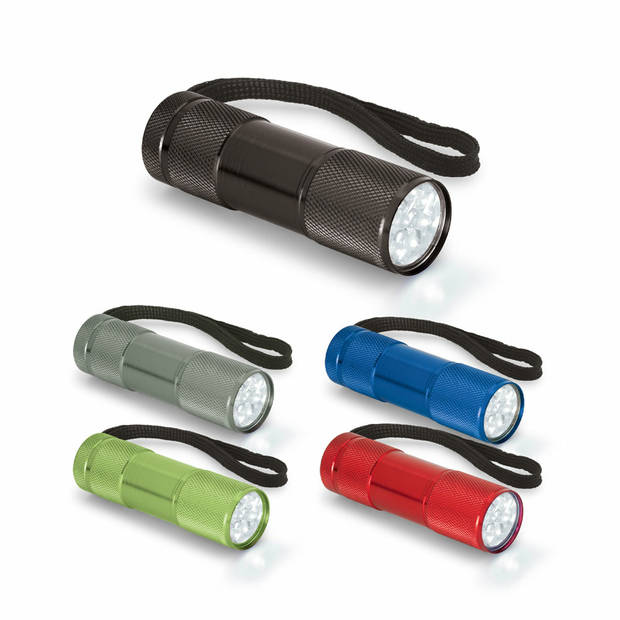 Compacte LED kinder zaklamp - aluminium - rood - 9 cm - Zaklampen