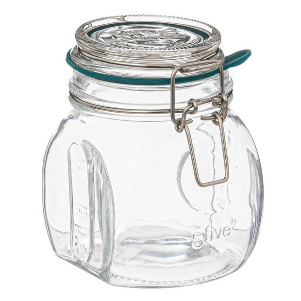 5Five Weckpot/inmaakpot Jarro - 2x - 500 ml - glas - beugelsluiting - D11 x H14 cm - Weckpotten