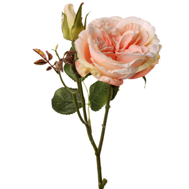 Top Art Kunstbloem roos Little Joy - 3x - roze - 38 cm - kunststof steel - decoratie bloemen - Kunstbloemen