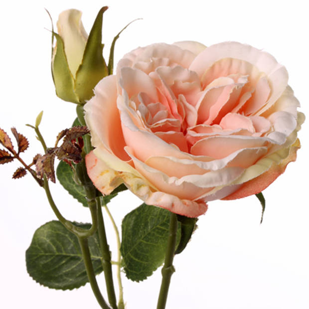 Top Art Kunstbloem roos Little Joy - roze - 38 cm - kunststof steel - decoratie bloemen - Kunstbloemen