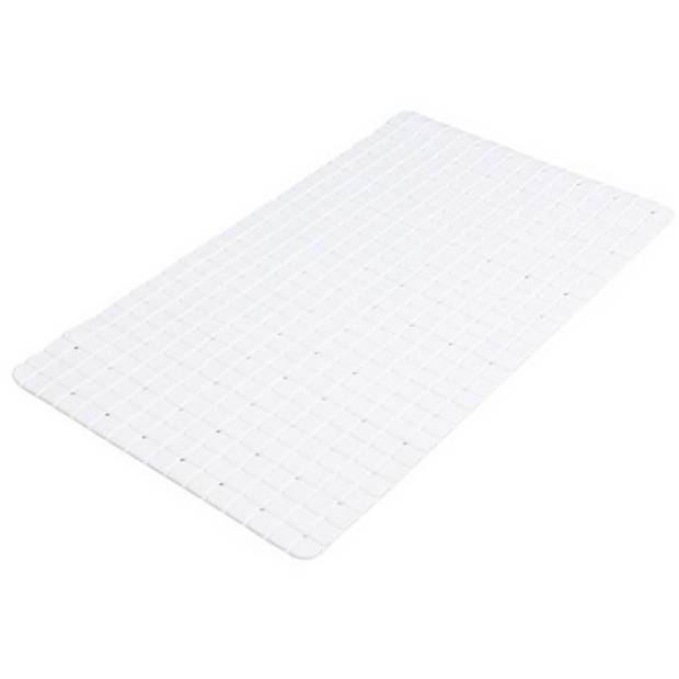 Urban Living Badkamer/douche anti slip mat - rubber - voor op de vloer - wit - 39 x 69 cm - Badmatjes