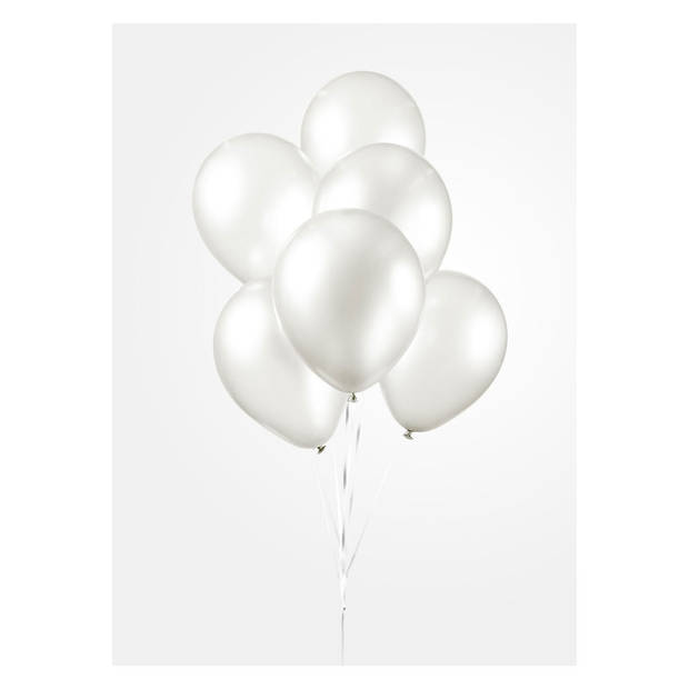 Globos Ballonnen Pearl Wit 30cm, 10st.