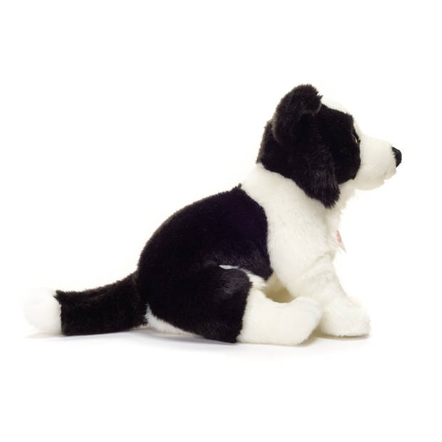 Hermann Teddy Knuffeldier hond Border Collie - zachte pluche stof - premium kwaliteit knuffels - zwart/wit - 25 cm - Knu