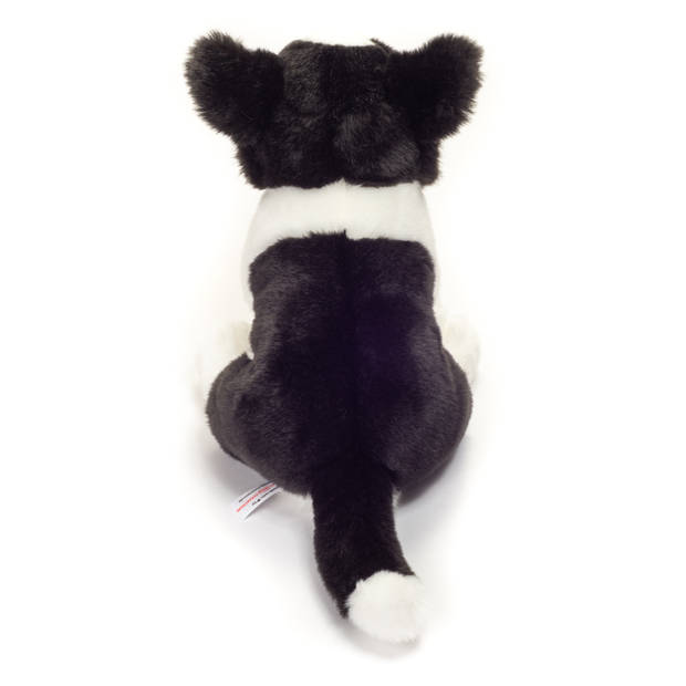 Hermann Teddy Knuffeldier hond Border Collie - zachte pluche stof - premium kwaliteit knuffels - zwart/wit - 25 cm - Knu