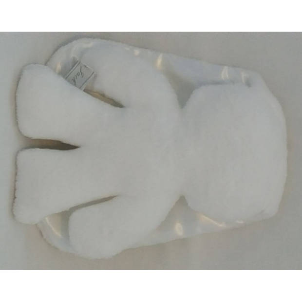 Harlekijn Snuggle Bunny wit met witte oren. 26 cm