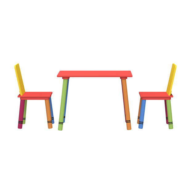 Kindertafel twee stoeltjes potlood design - speeltafel bouwtafel tekentafel kinderkamer