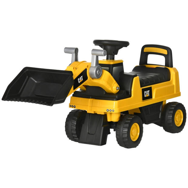 Graafmachine speelgoed - Loopauto - Loopwagen - Bulldozer - Geel/zwart - 78 x 29,5 x 54 cm