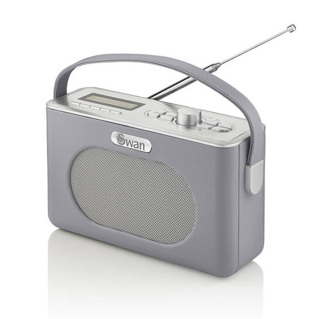 Swan Draagbare Retro Radio DAB+ - met Bluetooth - Grijs